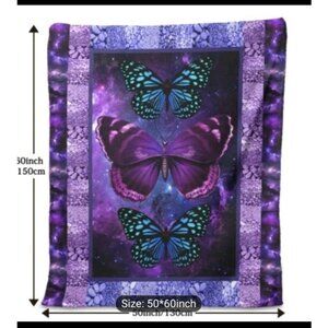 Purple Butterfly Throw Blanket